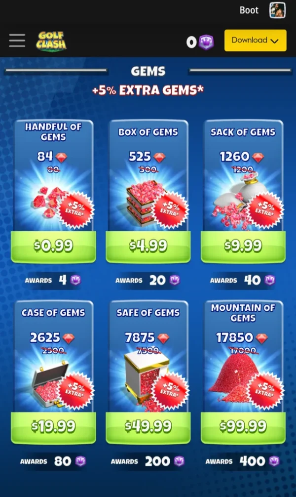 Golf Clash Gems & Packs Top Up - Image 4